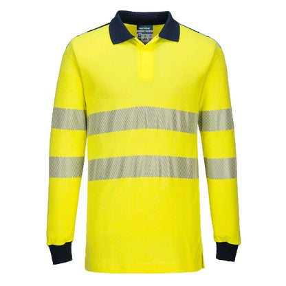 Portwest PW3 Modaflame Knit Hi-Vis FR Long Sleeve Polo Shirt FR702
