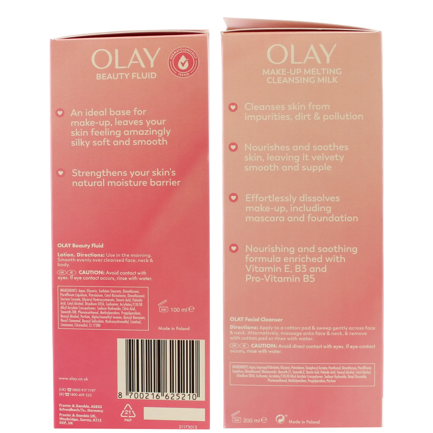 OLAY GIFT SET 2PC (200ML CLEANSING MILK & 100ML BEAUTY FLUID MOISTURISING LIQUID) GSCOSOLA030