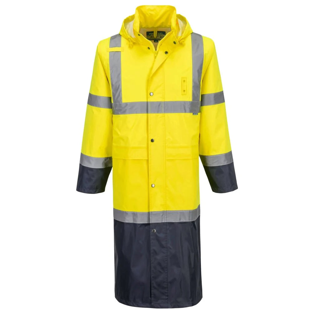 Portwest Hi-Vis Contrast Raincoat 122cm H446