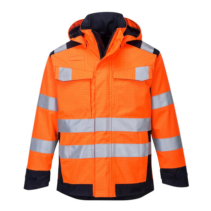 Portwest Modaflame Rain+ Hi-Vis Multi-Norm Contrast FR Jacket MV70