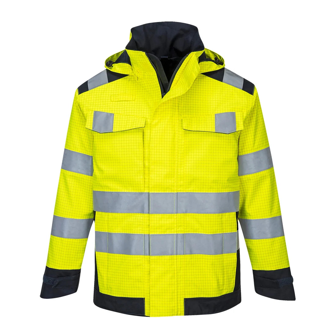 Portwest Modaflame Rain+ Hi-Vis Multi-Norm Contrast FR Jacket MV70