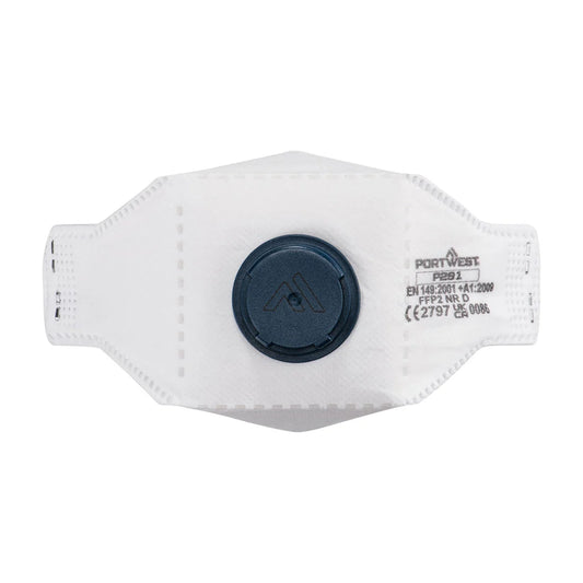 Portwest EAGLE FFP2 Valved Dolomite Fold Flat Respirator (Pk10) P291