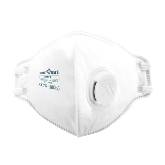 Portwest FFP3 Valved Dolomite Fold Flat Respirator (Pk20) P351