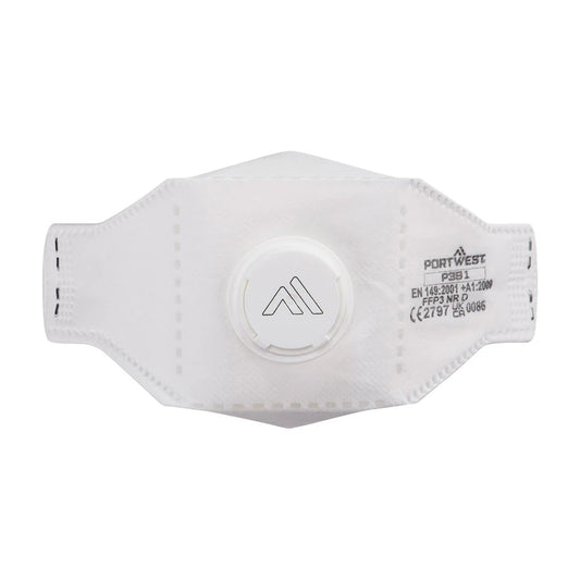Portwest EAGLE FFP3 Valved Dolomite Fold Flat Respirator (Pk10) P391