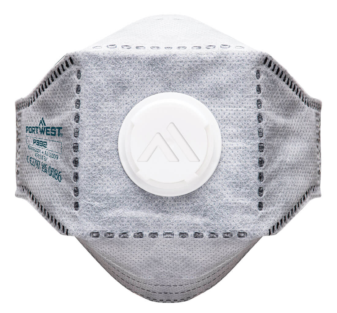 Portwest EAGLE FFP3 Valved Carbon Fold Flat Respirator (Pk10) P392