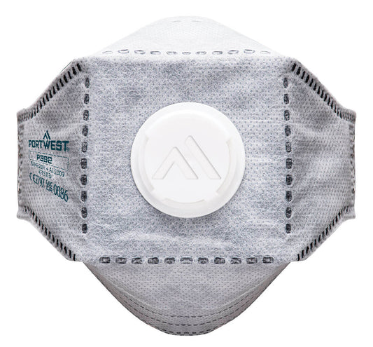 Portwest EAGLE FFP3 Valved Carbon Fold Flat Respirator (Pk10) P392
