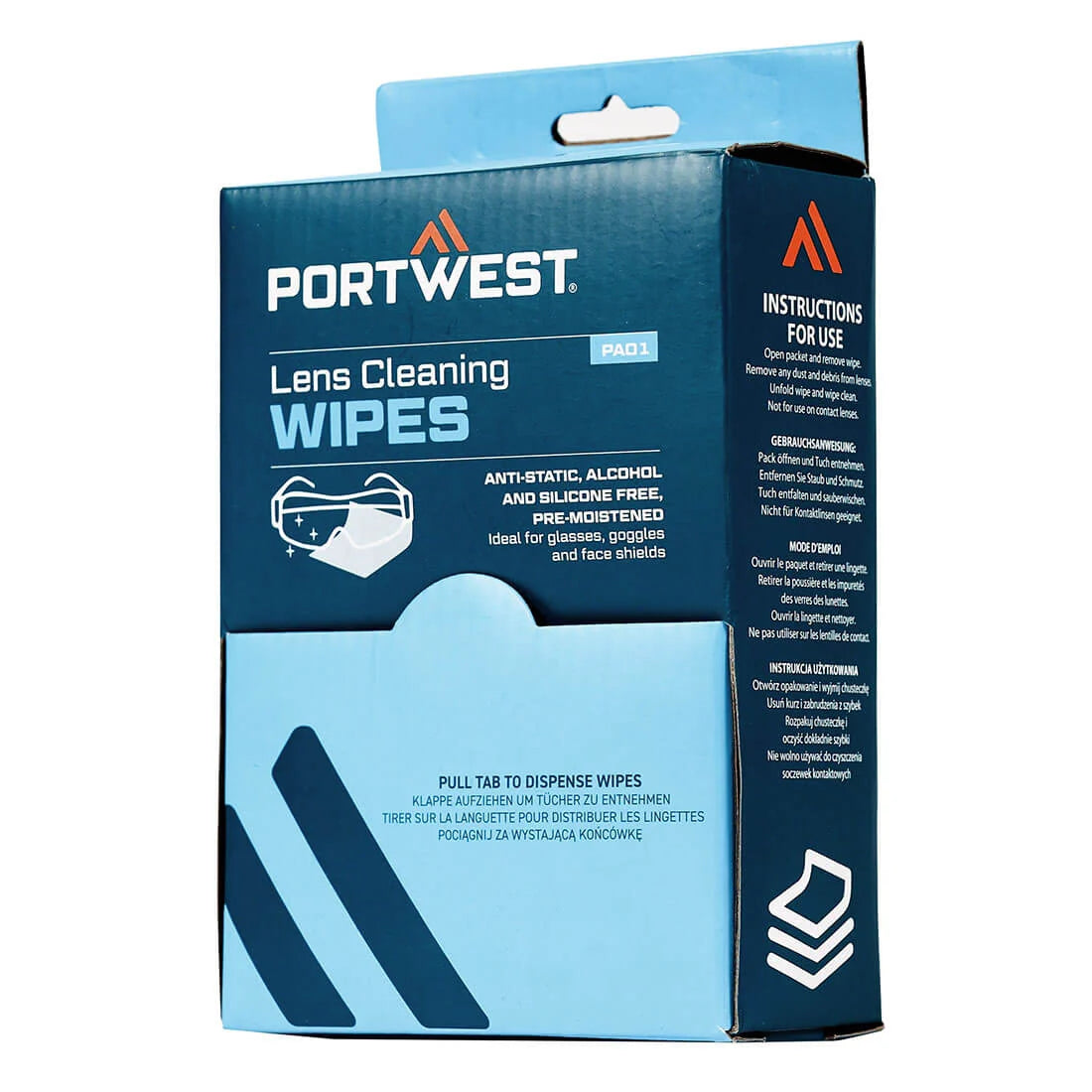 Portwest Lens Cleaning Wipes (100 towelettes) PA01