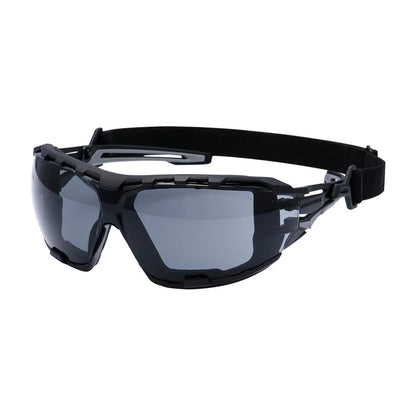 Portwest Anthracite Wraparound Plus Safety Glasses PR02