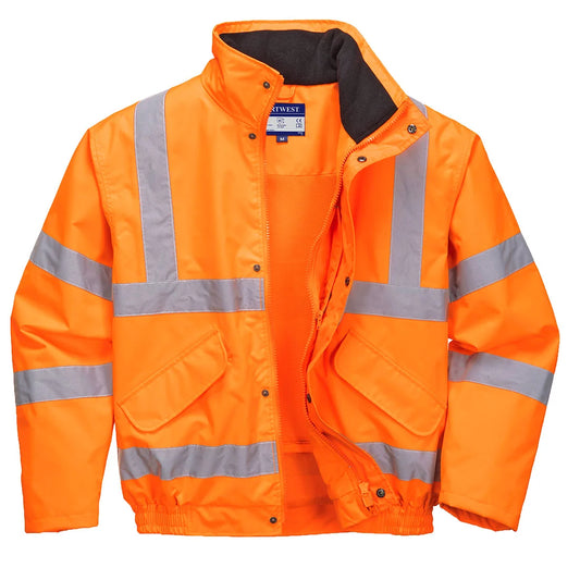 Portwest Hi-Vis Breathable Rain Bomber Jacket RT62