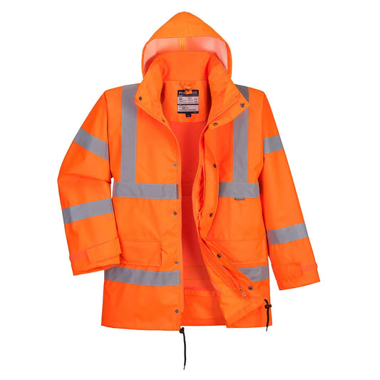 Portwest Hi-Vis Breathable Interactive Rain Traffic Jacket RT63