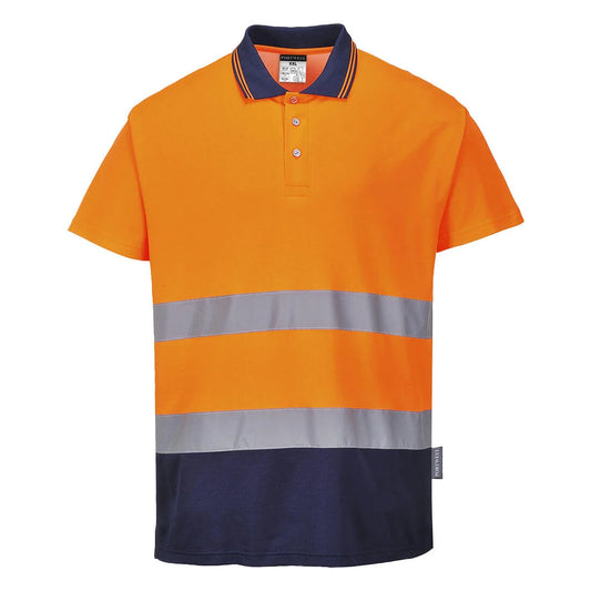 Portwest Hi-Vis Cotton Comfort Contrast Polo Shirt / S174