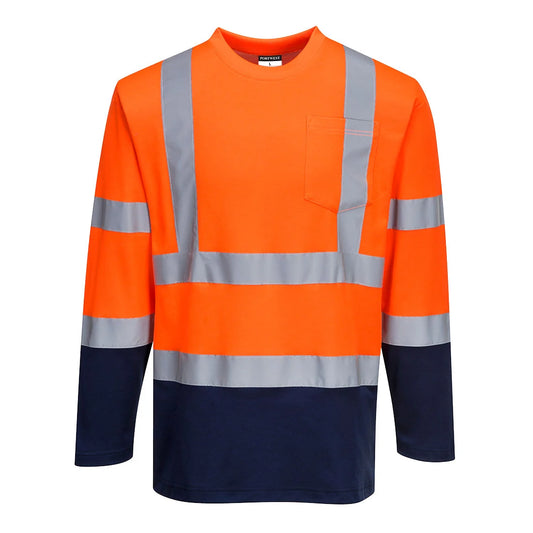 Portwest Hi-Vis Cotton Comfort Contrast T-Shirt L/ S280