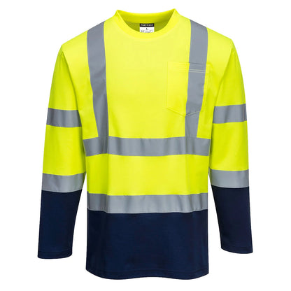 Portwest Hi-Vis Cotton Comfort Contrast T-Shirt L/ S280