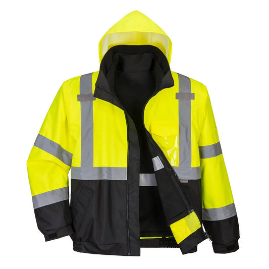 Portwest Hi-Vis 3-in-1 Contrast Premium Bomber Jacket S365