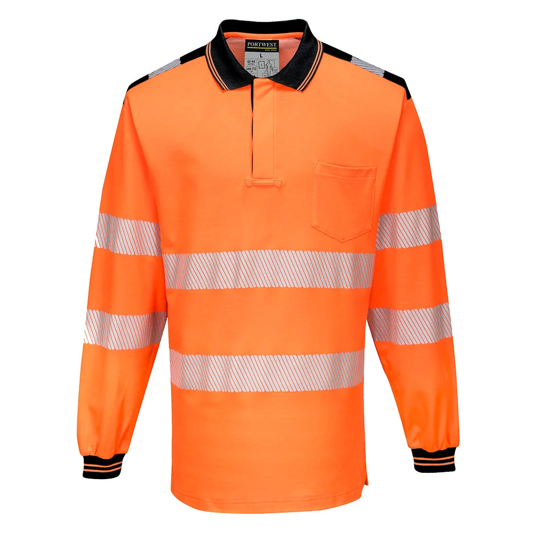 Portwest PW3 Hi-Vis Cotton Comfort Polo Shirt L/ T184