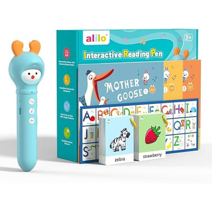 alilo Learning Educational Toys for Toddlers 3-4-5-6, Interactive Reading Pen Set for Kids, with 3 Learn to Read Book, 100 Talking Flash Cards, 540 Recording Stickers, Music Card