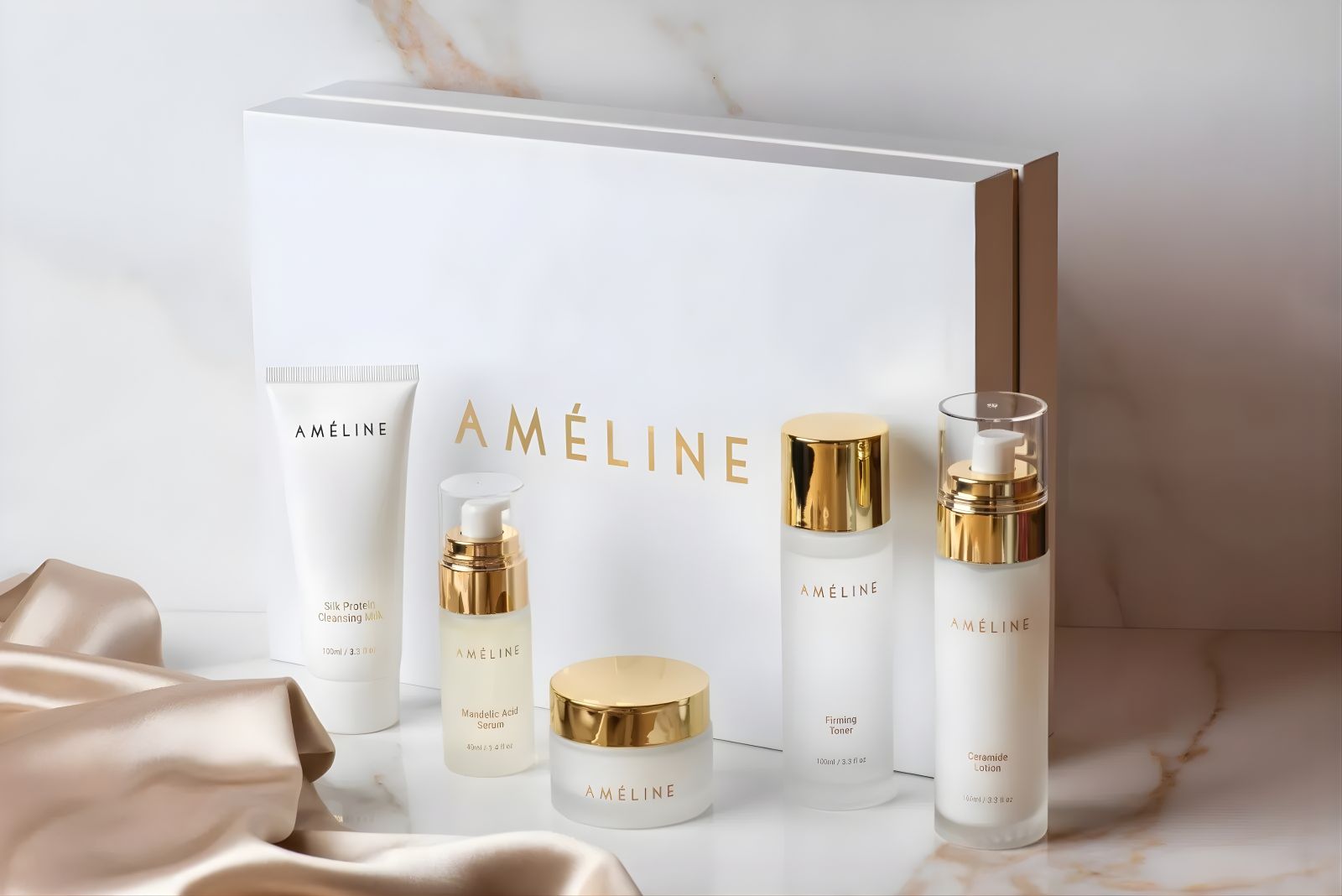 Ameline's Skincare Gift Set Bundle for Radiant Hydrated Skin Vegan Anti-Aging