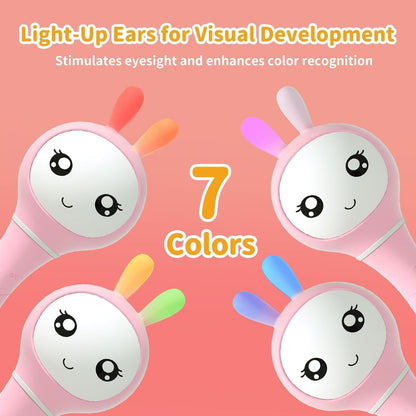 alilo Smarty Bunny Baby Rattle Musical Light Up Sensory Toys, Infants Newborns Baby Teething Toys 0-3-6-7-12 Months,1 Year Old boy/Girl Gifts 4 Music Modes and Color Recognition Function
